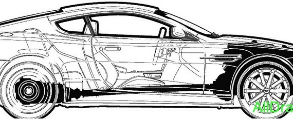 Aston Martins DB9 (2005) (DB9 (2005) Aston Martin) are drawings of the car